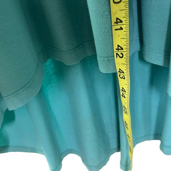 Soma Black Teal Colorblock High Low Sleeveless V Neck Dress Medium - Picture 6 of 11